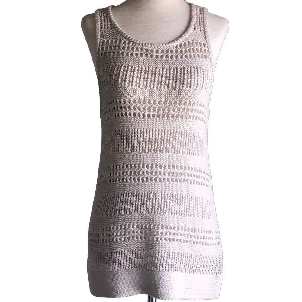 Club Monaco beige Sleeveless Open Sweater Sz. S